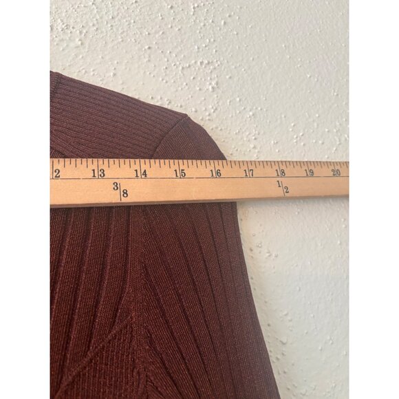 Ted Baker London Nichola Metallic Brown Ribbed Knit Bodycon Mini Dress Size 2 - Picture 7 of 13